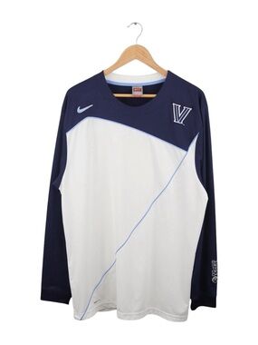 Nike Villanova Wildcats Long Sleeve Shirt L Blue White Team Issued FitDry